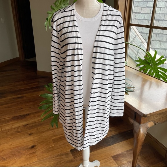 Chico’s Striped Open Cardigan Lightweight Topper - Picture 2 of 11